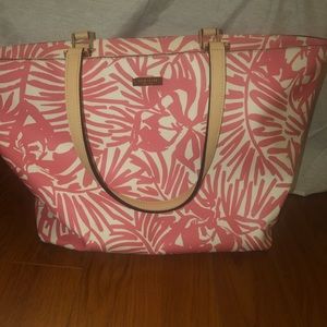 kate spade palm tree laptop tote bag purse